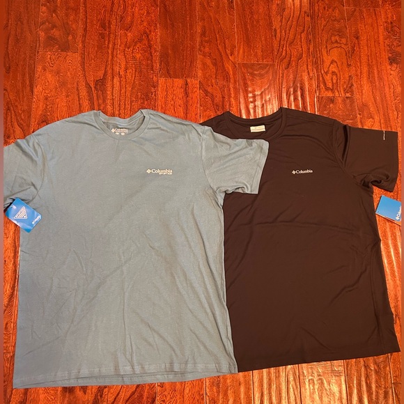 Columbia Other - 2-Men's casual neutral XL Columbia Blue and Black short sleeve T-Shirts NWT